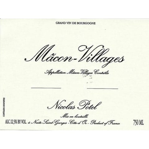 Chardonnay, Nicolas Potel, Macon Villages, France.